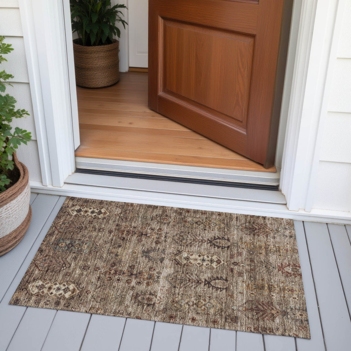 Addison Chantille ACN2047 Global Machine Made Traditional Brown Rug