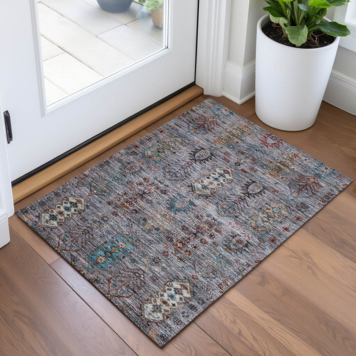 Addison Chantille ACN2047 Global Machine Made Traditional Gray Rug