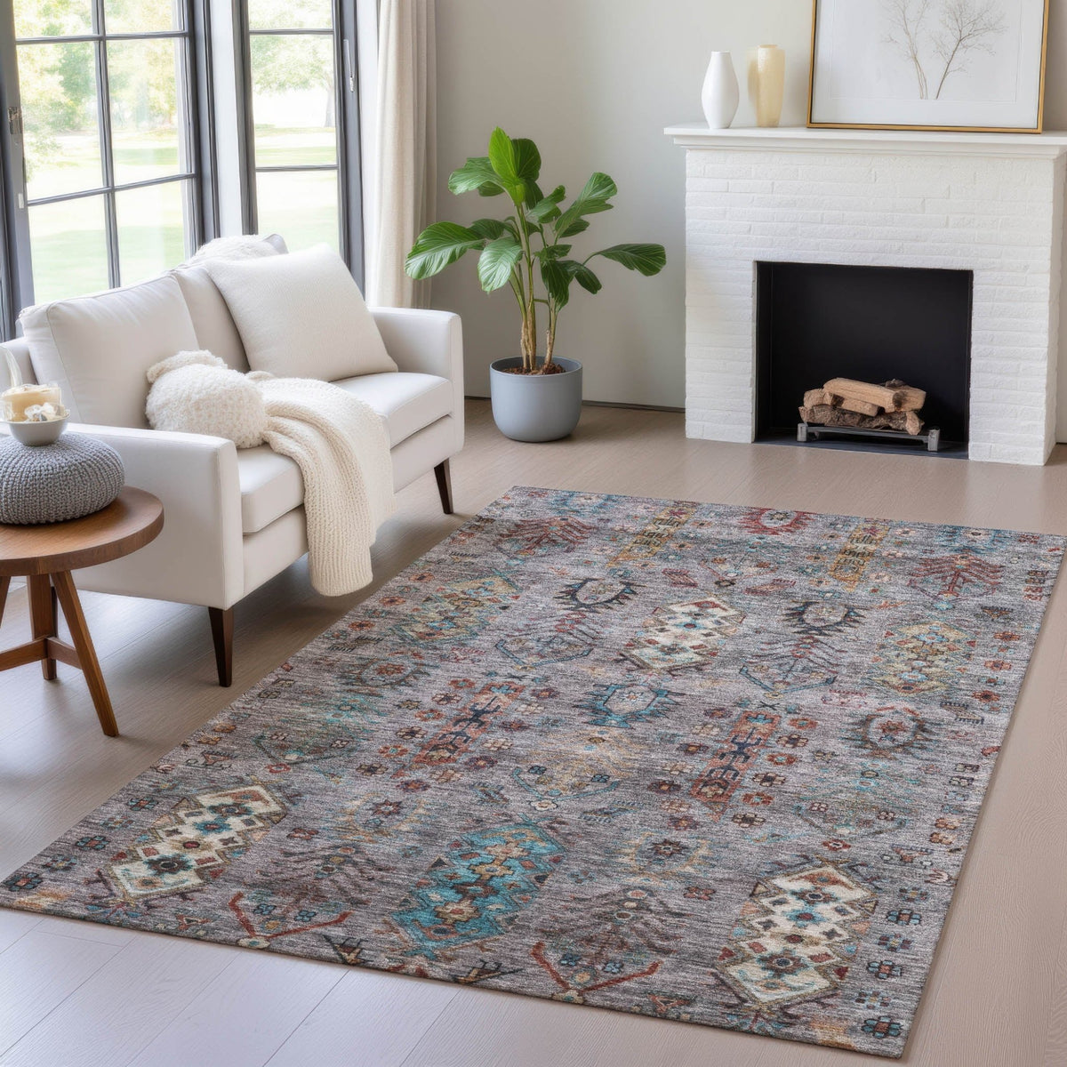 Addison Chantille ACN2047 Global Machine Made Traditional Gray Rug