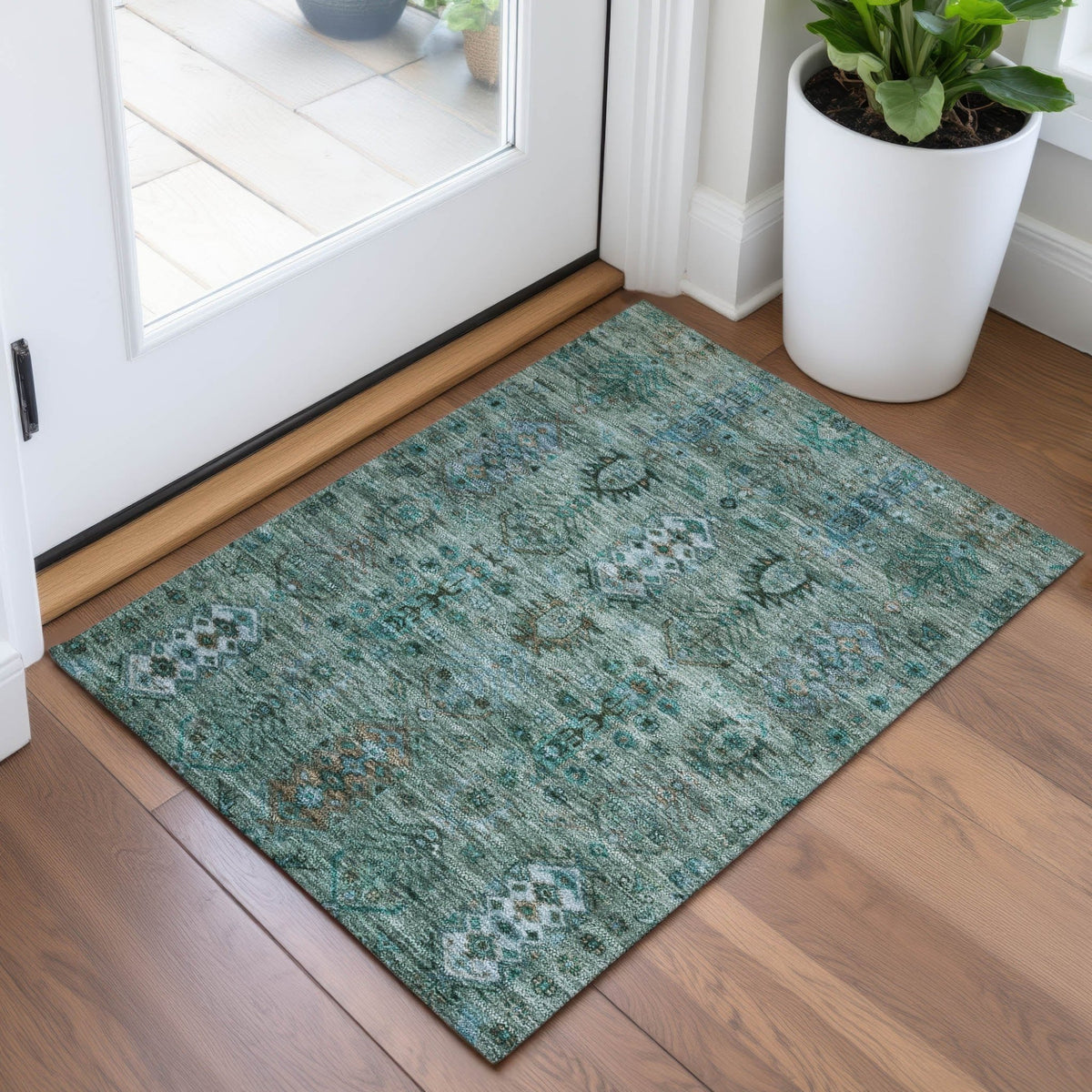 Addison Chantille ACN2047 Global Machine Made Traditional Green Rug
