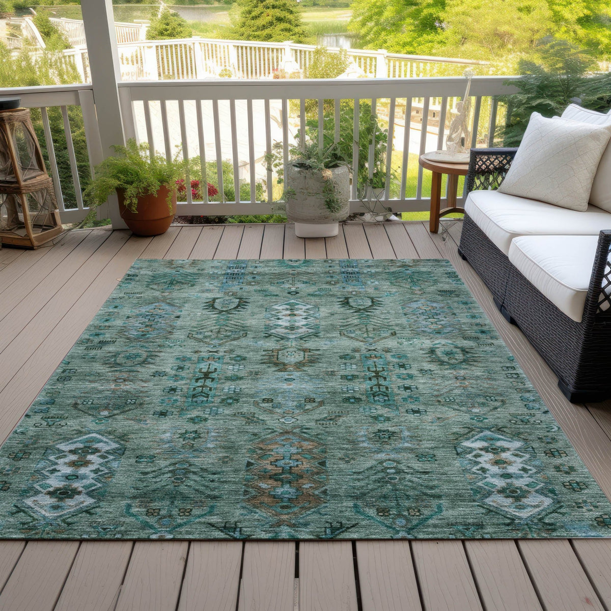 Addison Chantille ACN2047 Global Machine Made Traditional Green Rug