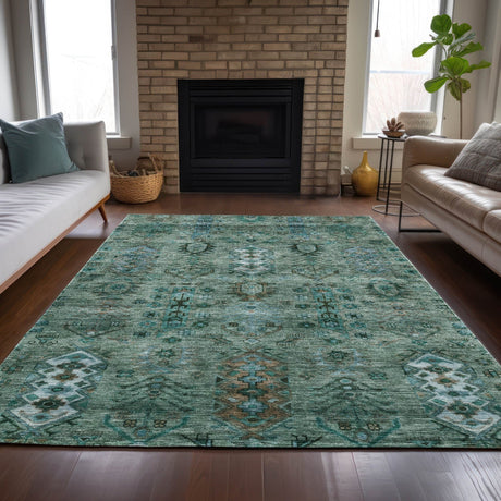 Addison Chantille ACN2047 Global Machine Made Traditional Green Rug