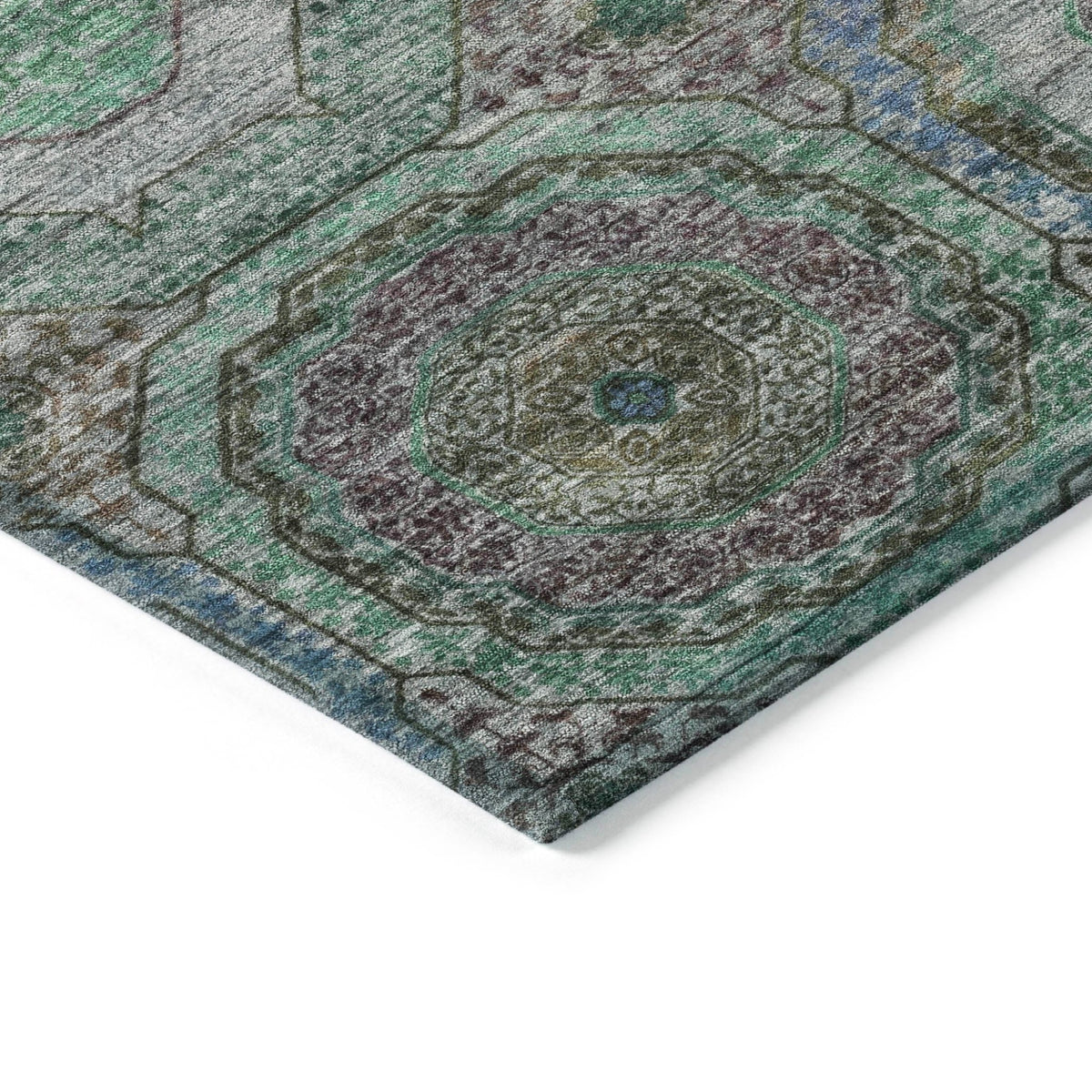 Addison Chantille ACN2049 Panel Machine Made Transitional Green Rug