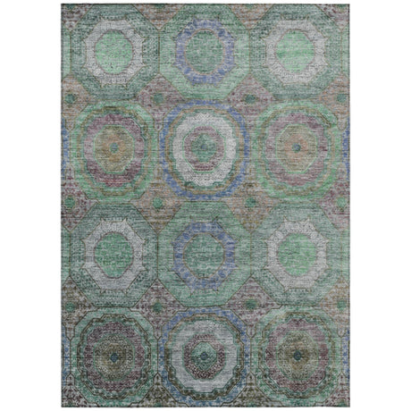Addison Chantille ACN2049 Panel Machine Made Transitional Green Rug