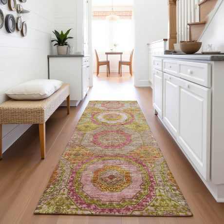 Addison Chantille ACN2049 Panel Machine Made Transitional Orange Rug