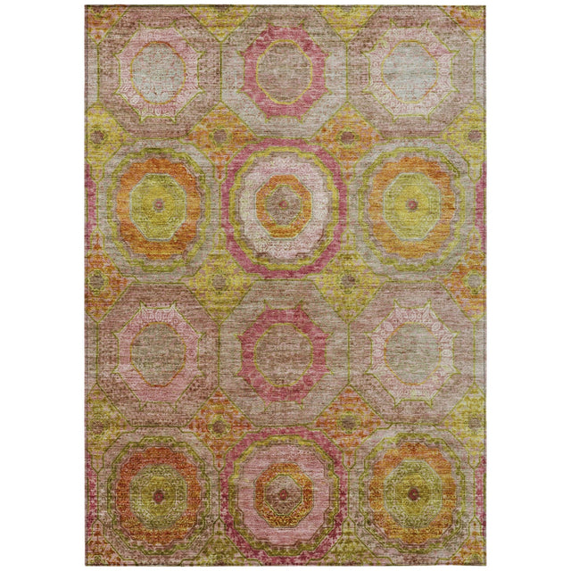Addison Chantille ACN2049 Panel Machine Made Transitional Orange Rug