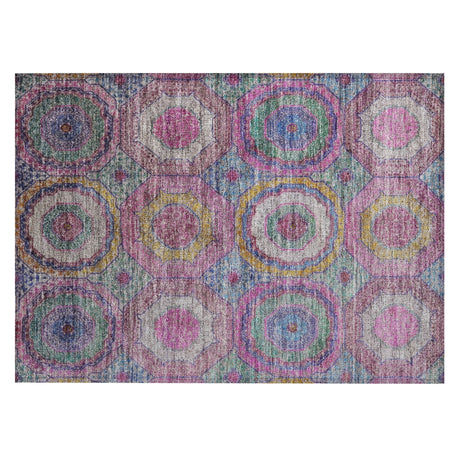 Addison Chantille ACN2049 Panel Machine Made Transitional Pink Rug