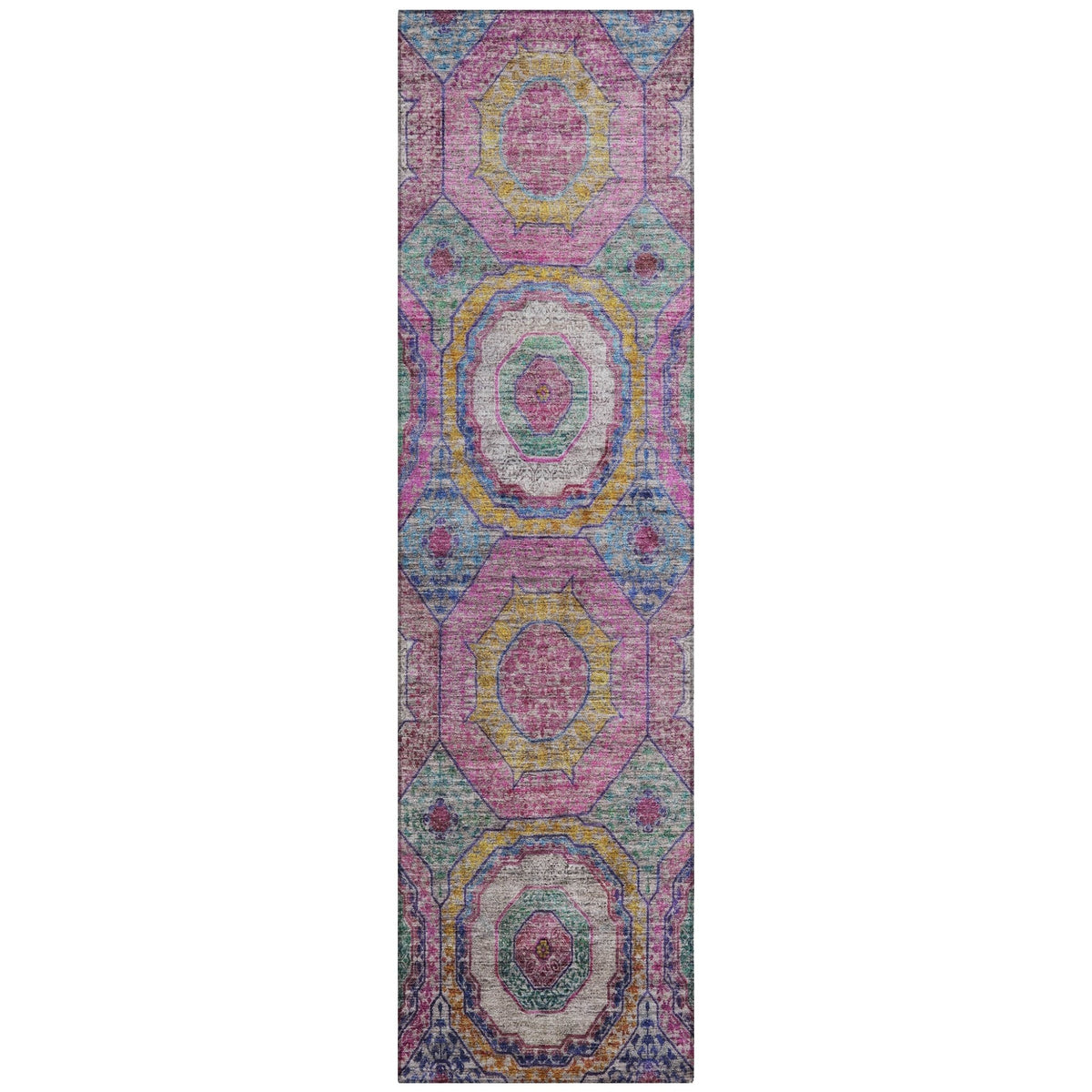 Addison Chantille ACN2049 Panel Machine Made Transitional Pink Rug