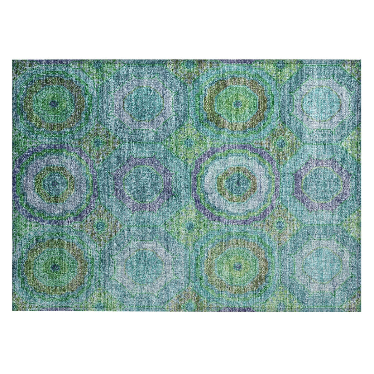 Addison Chantille ACN2049 Panel Machine Made Transitional Teal Rug