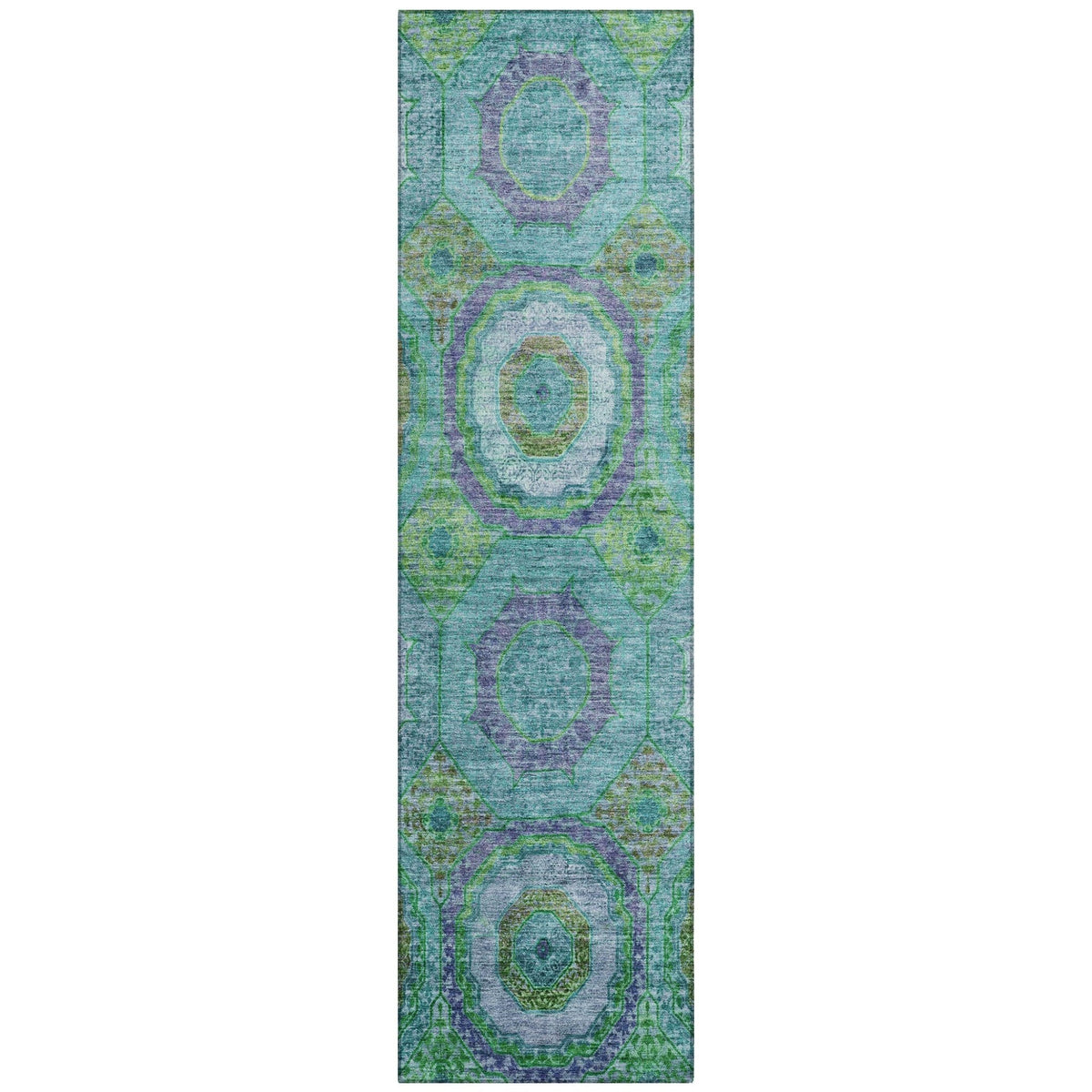 Addison Chantille ACN2049 Panel Machine Made Transitional Teal Rug