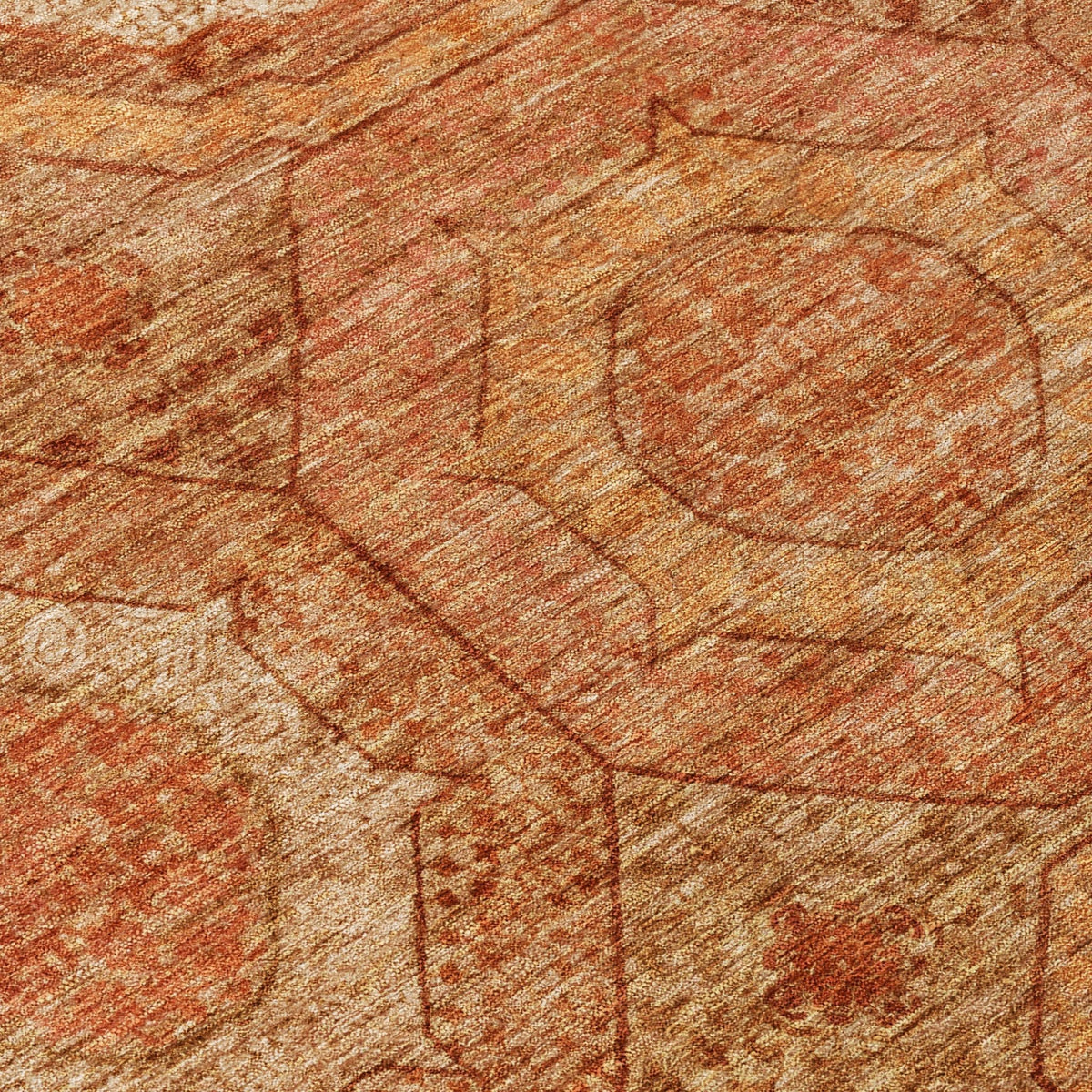 Addison Chantille ACN2050 Panel Machine Made Transitional Terracotta Rug