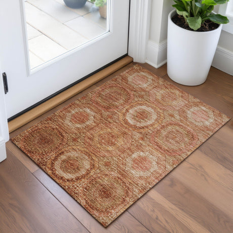 Addison Chantille ACN2050 Panel Machine Made Transitional Terracotta Rug