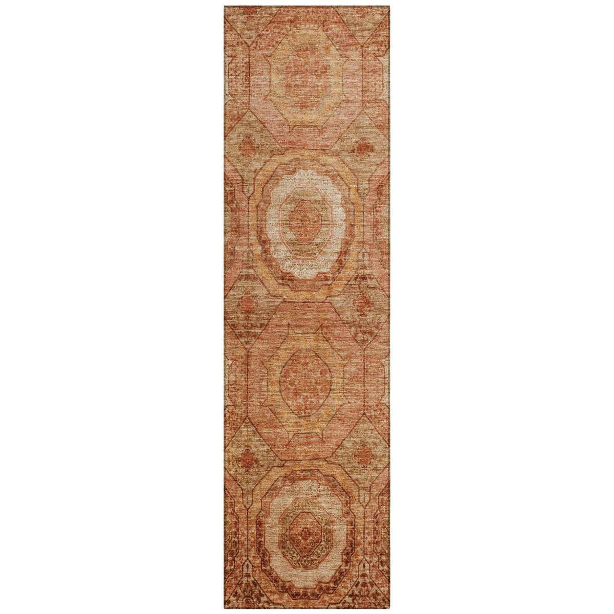 Addison Chantille ACN2050 Panel Machine Made Transitional Terracotta Rug