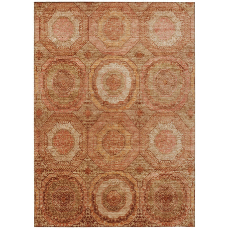 Addison Chantille ACN2050 Panel Machine Made Transitional Terracotta Rug