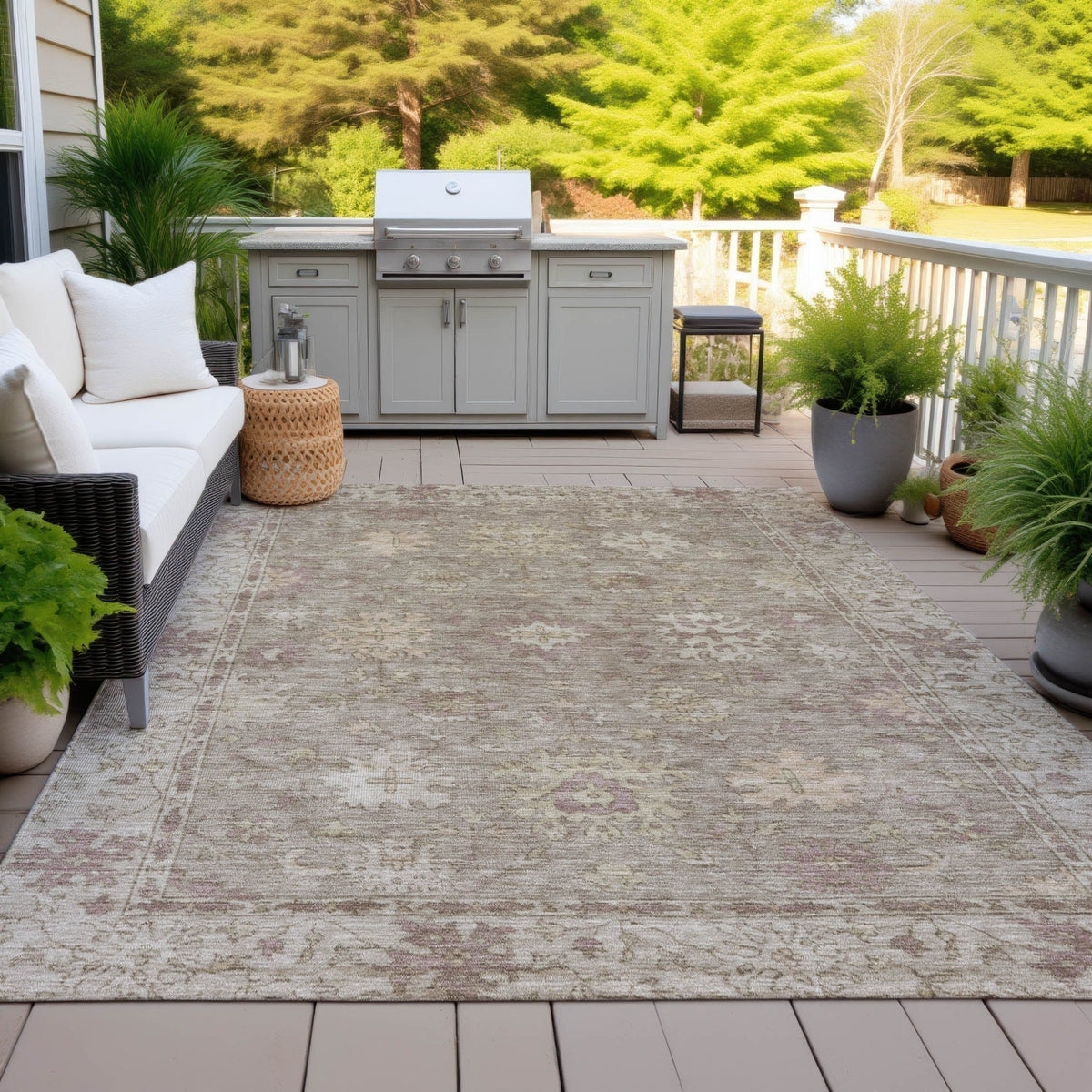 Addison Chantille ACN2051 Global Machine Made Traditional Khaki Rug