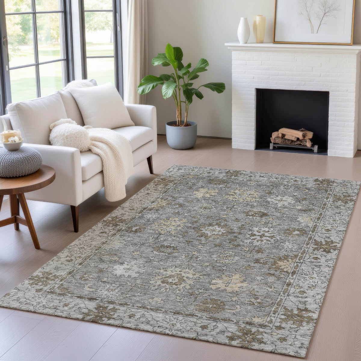 Addison Chantille ACN2051 Global Machine Made Traditional Pewter Rug