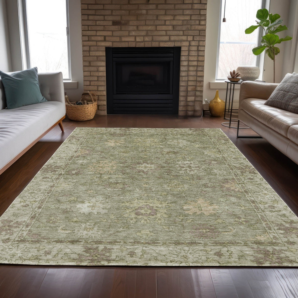Addison Chantille ACN2051 Global Machine Made Traditional Sage Rug
