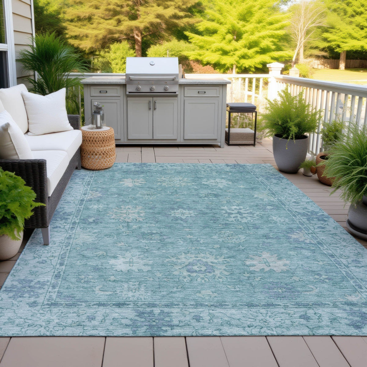 Addison Chantille ACN2051 Global Machine Made Traditional Teal Rug