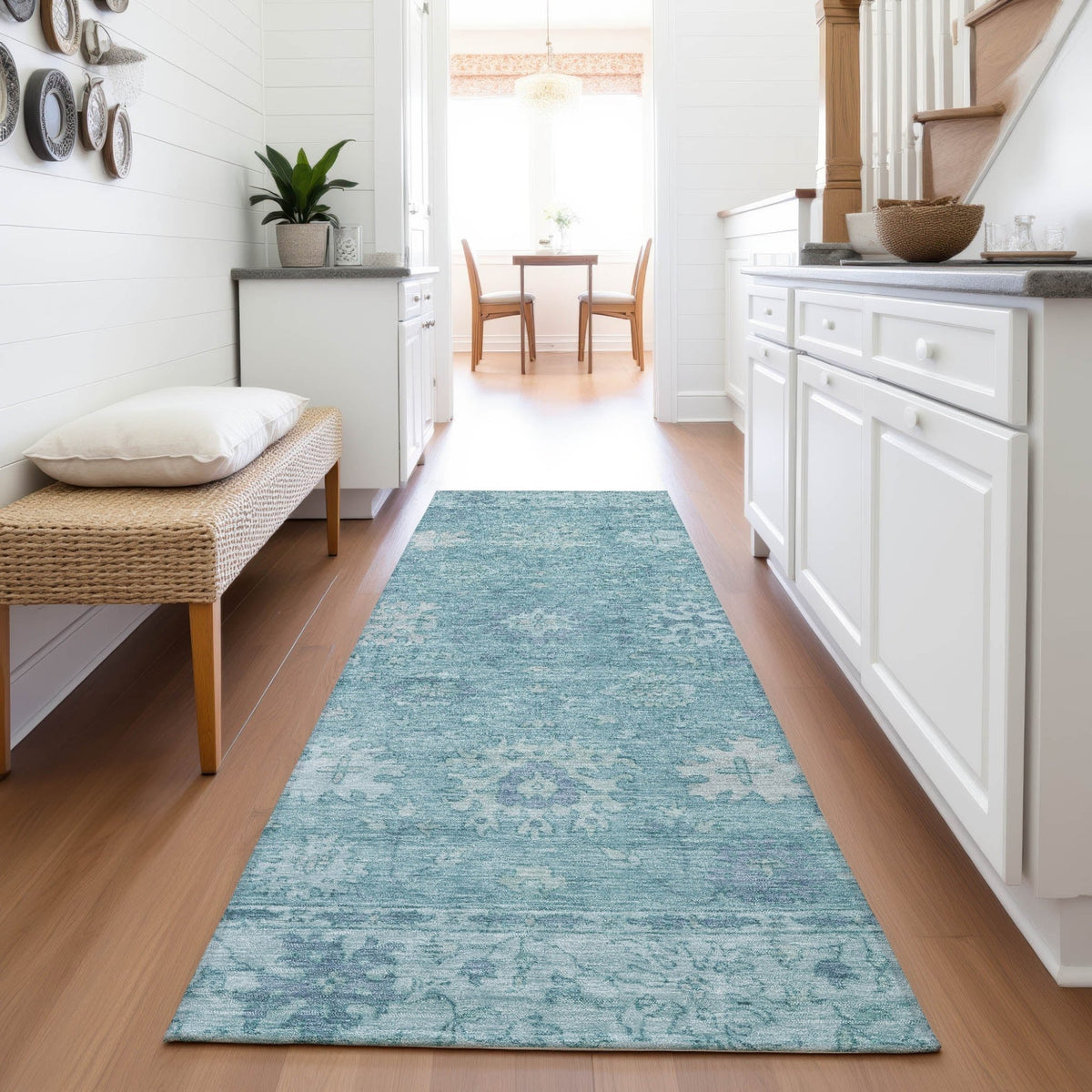 Addison Chantille ACN2051 Global Machine Made Traditional Teal Rug