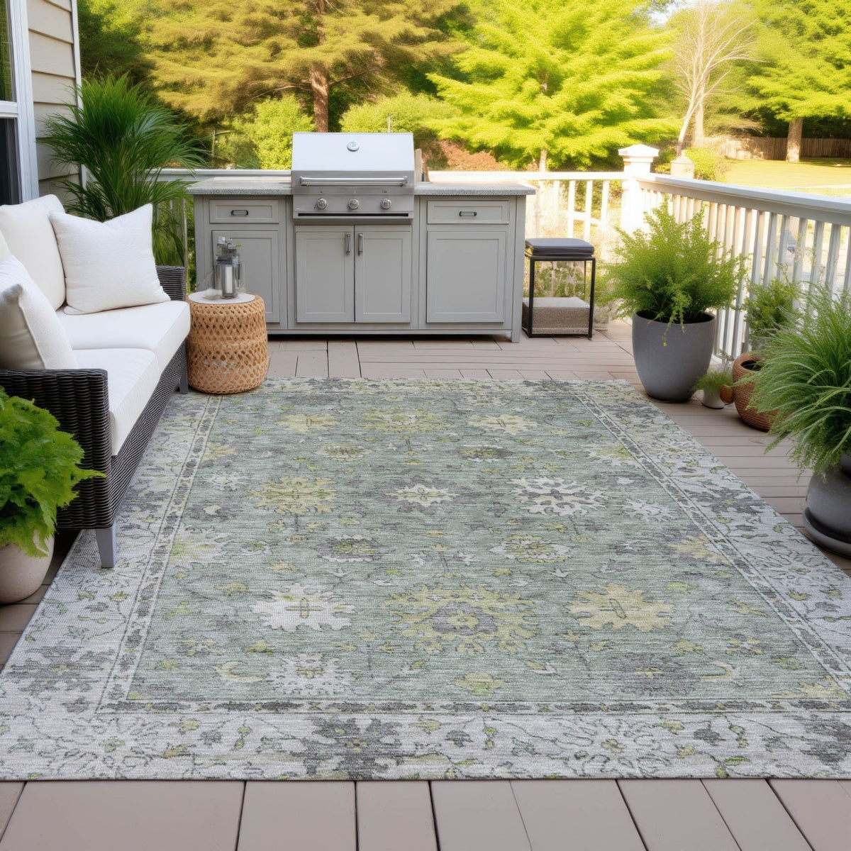 Addison Chantille ACN2052 Global Machine Made Traditional Sage Rug