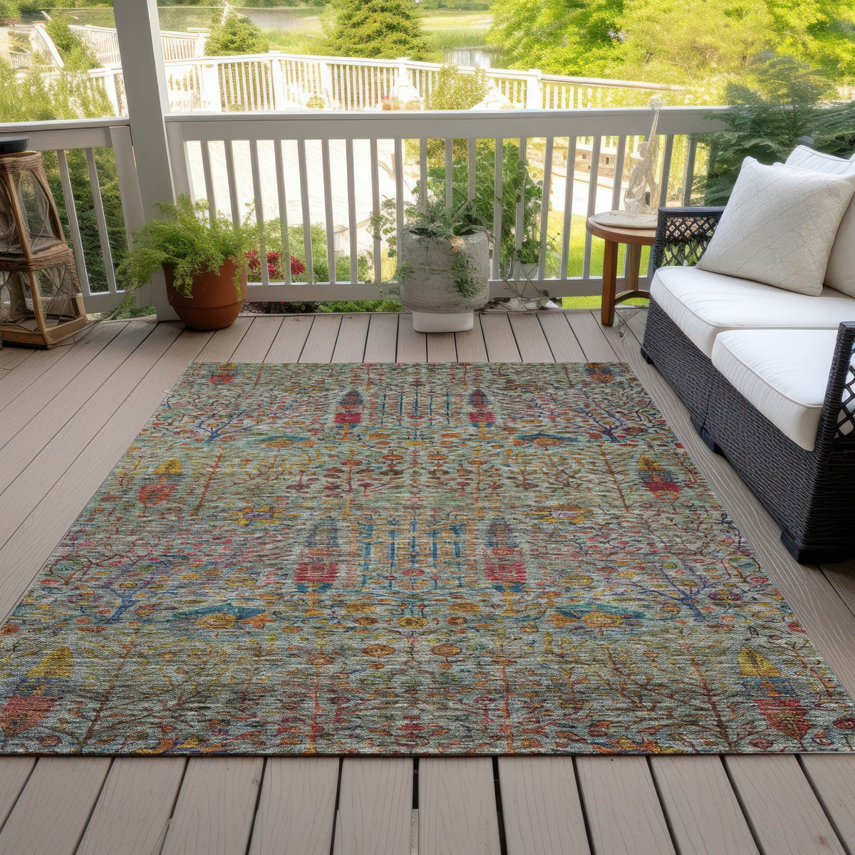 Addison Chantille ACN2053 Americana Machine Made Transitional Green Rug