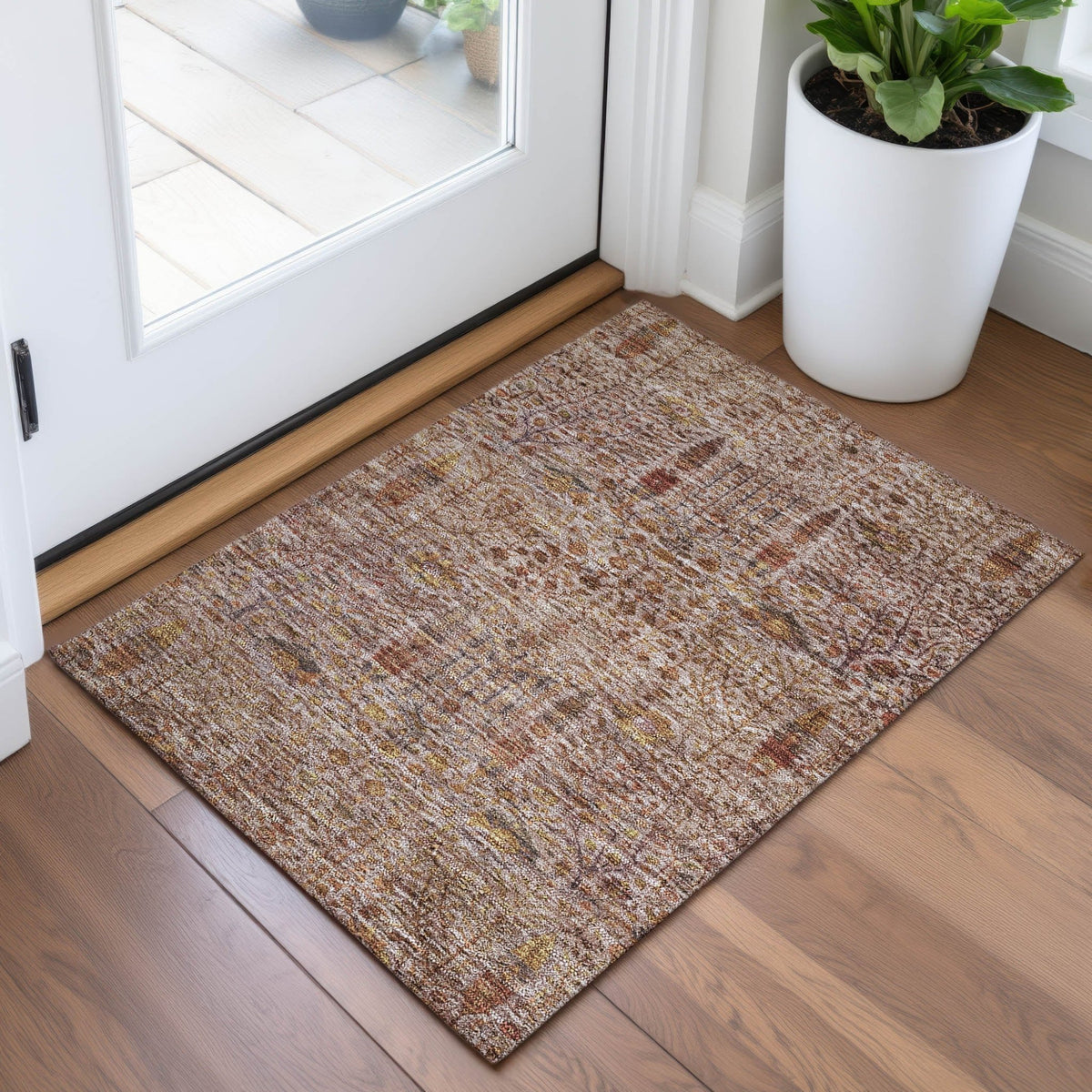 Addison Chantille ACN2053 Americana Machine Made Transitional Terracotta Rug