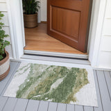 Addison Chantille ACN2054 Abstract Machine Made Transitional Green Rug