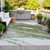 Addison Chantille ACN2054 Abstract Machine Made Transitional Green Rug