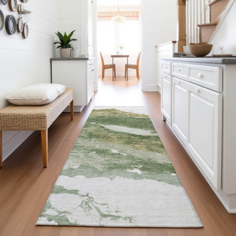 Addison Chantille ACN2054 Abstract Machine Made Transitional Green Rug