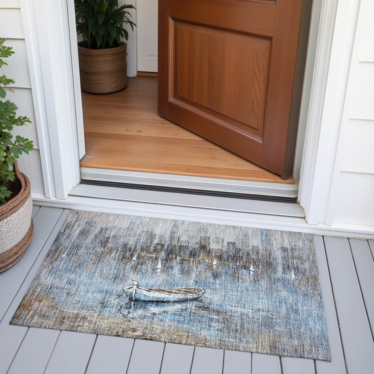 Addison Chantille ACN2056 Nautical Machine Made Transitional Blue Rug