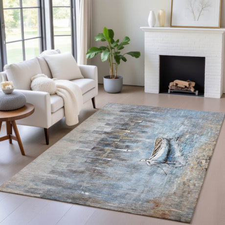 Addison Chantille ACN2056 Nautical Machine Made Transitional Blue Rug