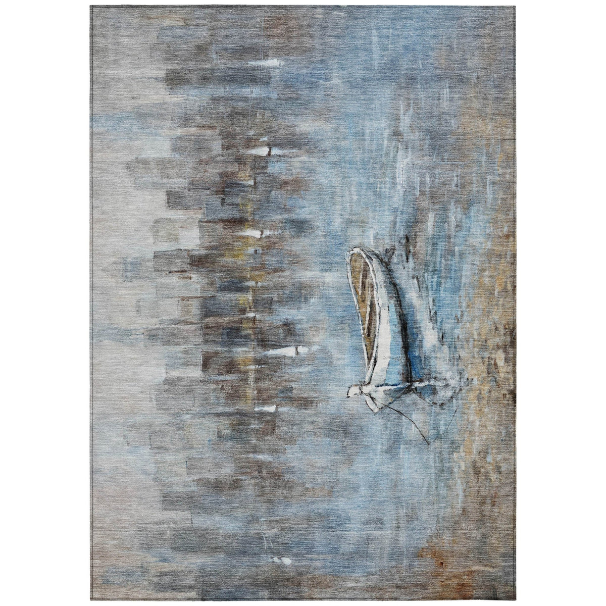 Addison Chantille ACN2056 Nautical Machine Made Transitional Blue Rug