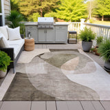 Addison Chantille ACN2058 Abstract Machine Made Transitional Taupe Rug