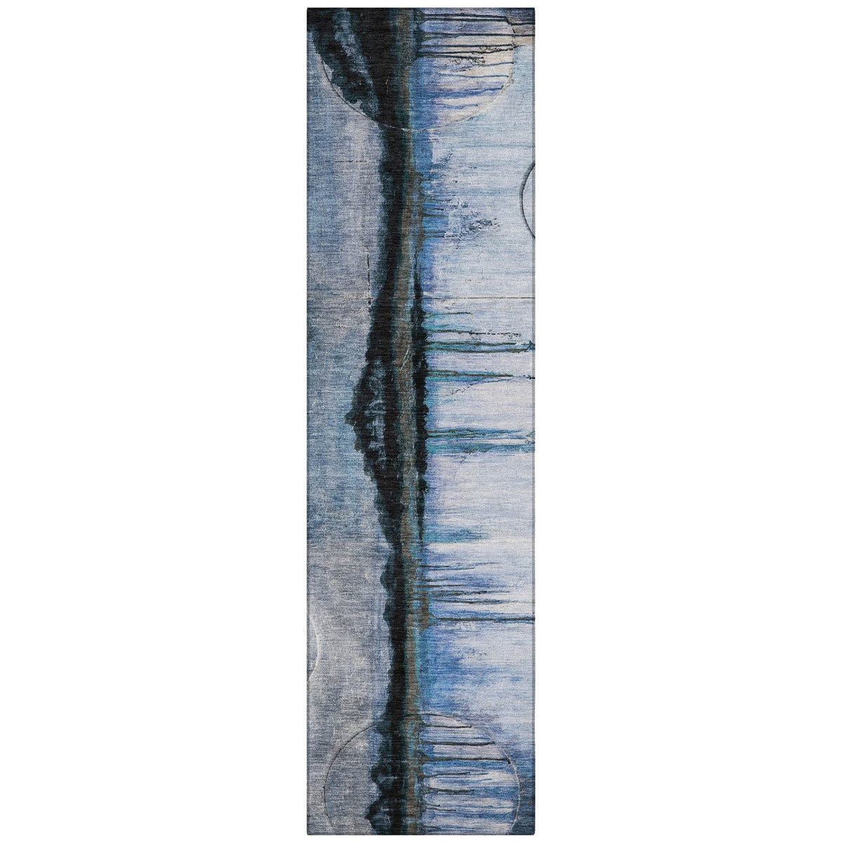 Addison Chantille ACN2059 Abstract Machine Made Transitional Blue Rug