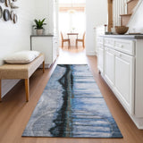 Addison Chantille ACN2059 Abstract Machine Made Transitional Blue Rug