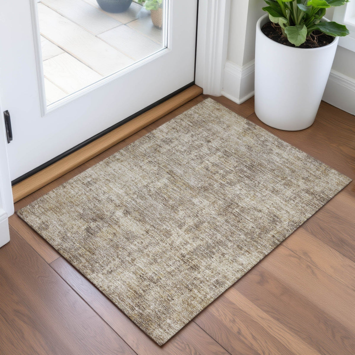 Addison Chantille ACN2061 Abstract Machine Made Transitional Taupe Rug