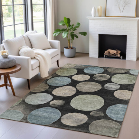Addison Chantille ACN2062 Geometric Machine Made Transitional Black Rug
