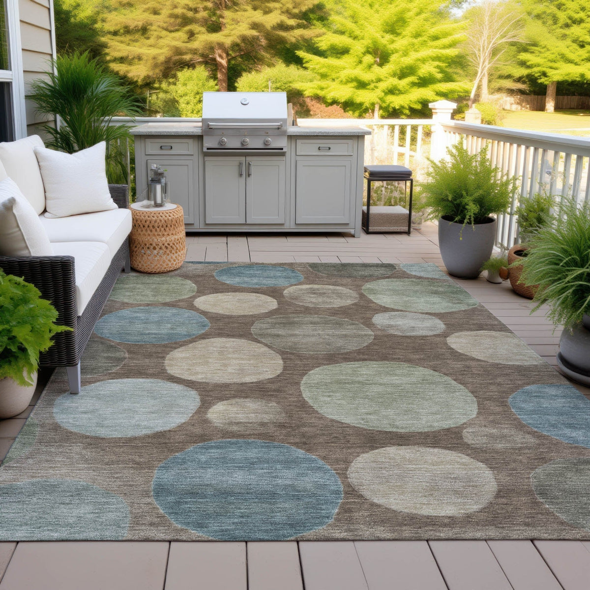 Addison Chantille ACN2062 Geometric Machine Made Transitional Chocolate Rug
