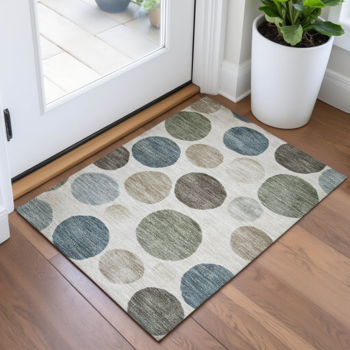 Addison Chantille ACN2062 Geometric Machine Made Transitional Ivory Rug