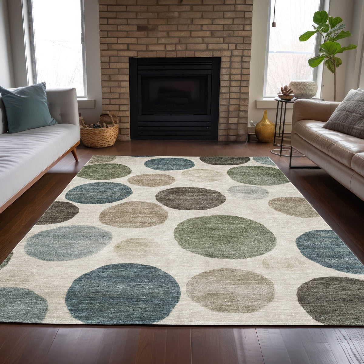 Addison Chantille ACN2062 Geometric Machine Made Transitional Ivory Rug