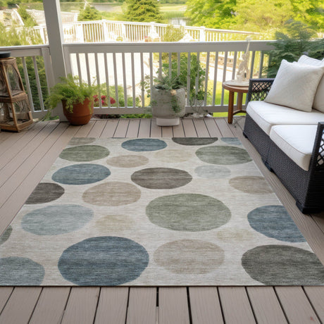 Addison Chantille ACN2062 Geometric Machine Made Transitional Khaki Rug