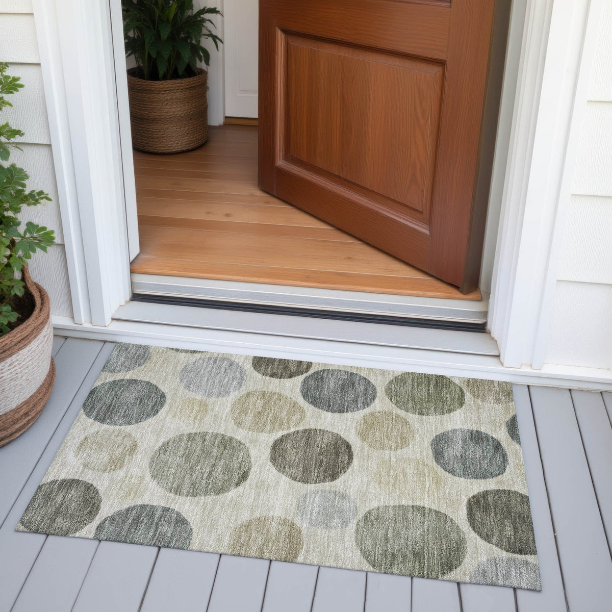 Addison Chantille ACN2062 Geometric Machine Made Transitional Taupe Rug