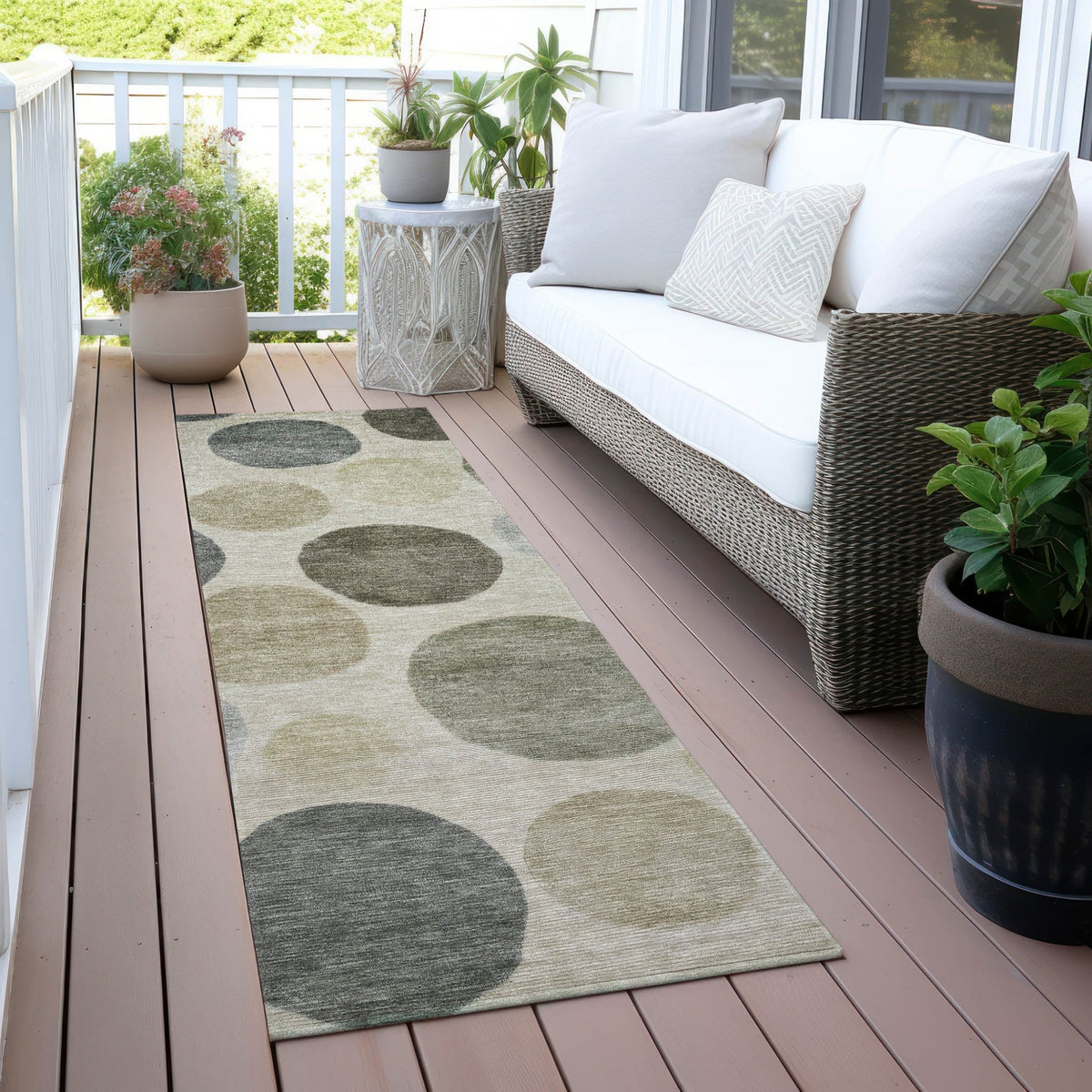 Addison Chantille ACN2062 Geometric Machine Made Transitional Taupe Rug