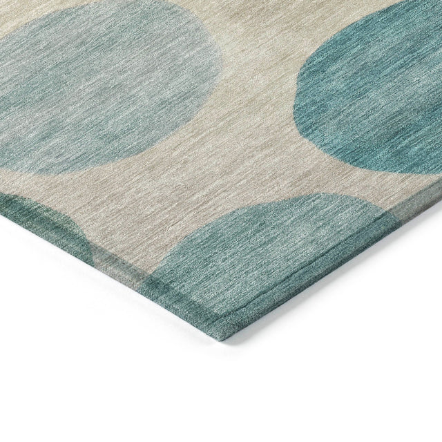 Addison Chantille ACN2062 Geometric Machine Made Transitional Teal Rug
