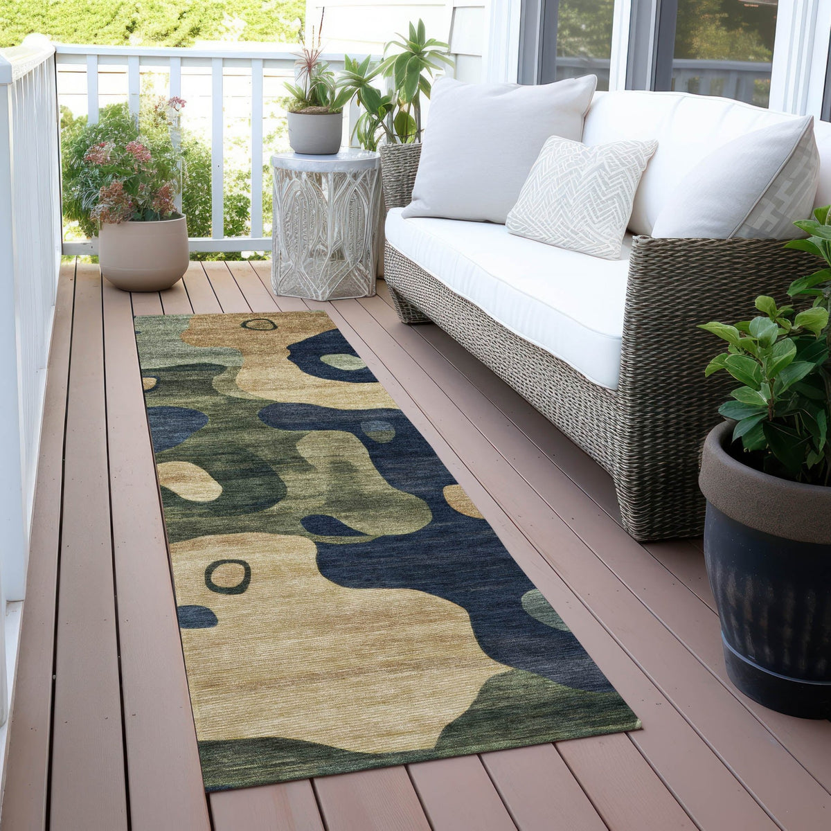 Addison Chantille ACN2063 Abstract Machine Made Transitional Navy Rug