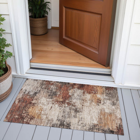 Addison Chantille ACN2064 Abstract Machine Made Transitional Paprika Rug