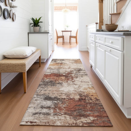 Addison Chantille ACN2064 Abstract Machine Made Transitional Paprika Rug