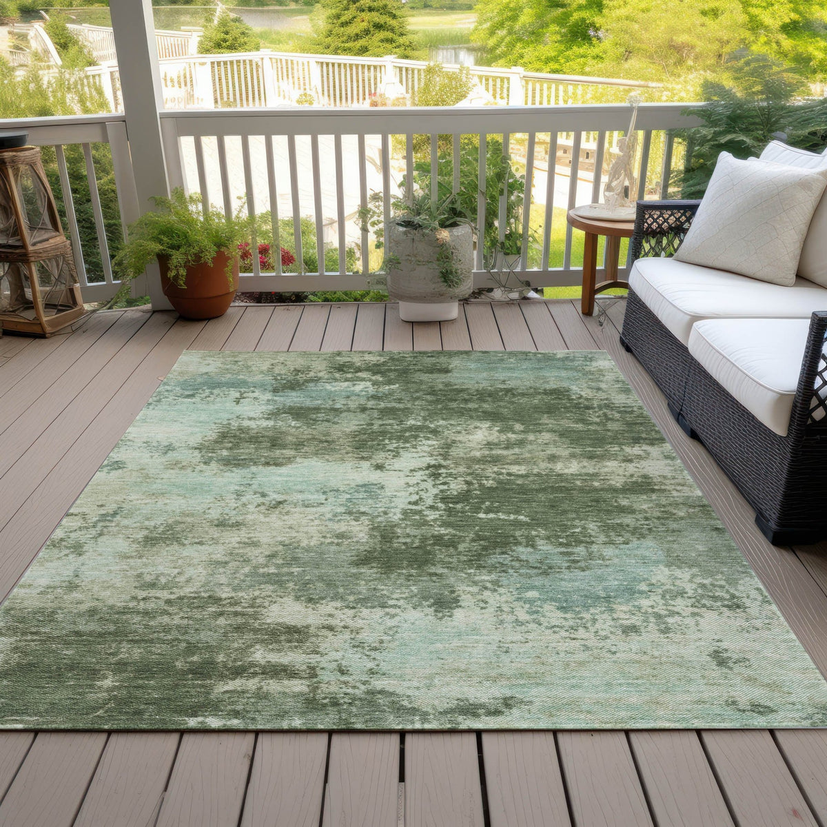 Addison Chantille ACN2065 Abstract Machine Made Transitional Aloe Rug