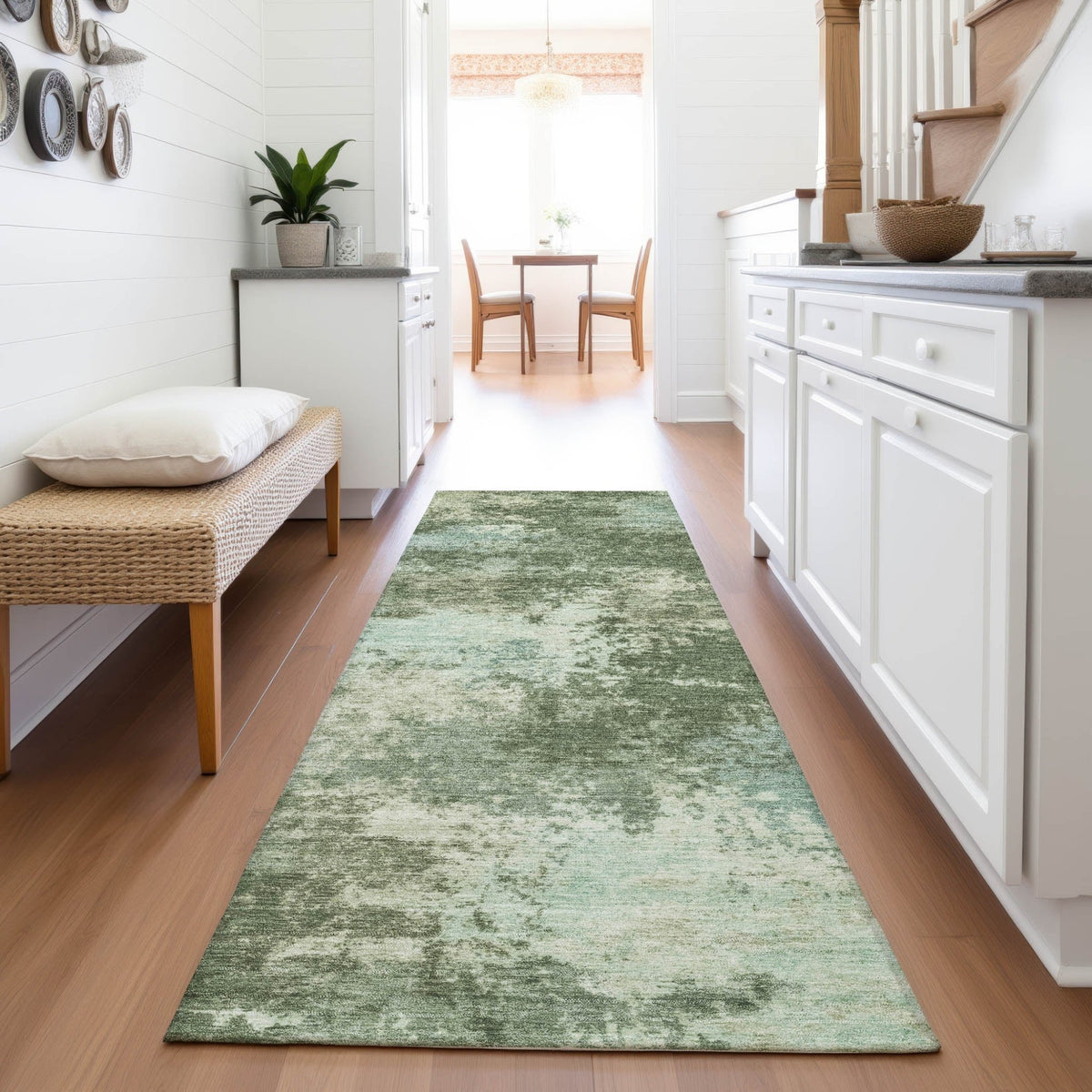 Addison Chantille ACN2065 Abstract Machine Made Transitional Aloe Rug