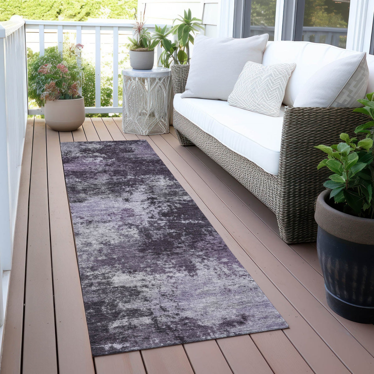 Addison Chantille ACN2065 Abstract Machine Made Transitional Purple Rug